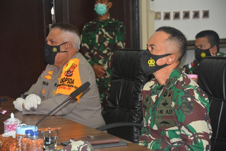Pejabat Kodam XVII/Cenderawasih dan Polda Papua Ikuti Rapim TNI-Polri Tahun 2021