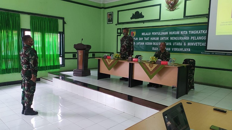 Kodim Surabaya Utara Dapat Penyuluhan Hukum dari Kodam