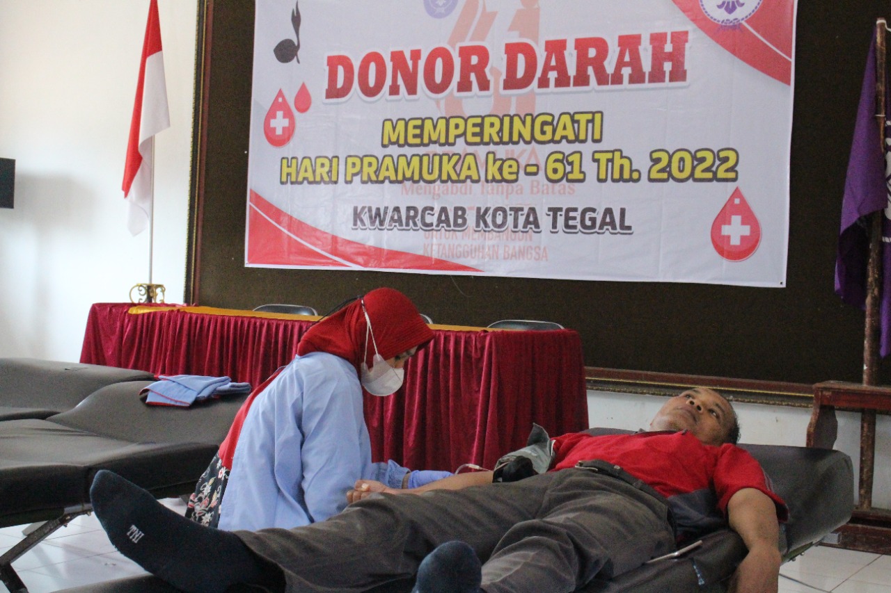 Puluhan Pembina dan Pelatih Pramuka ikuti Aksi Donor Darah Peringati Hari Pramuka ke-61