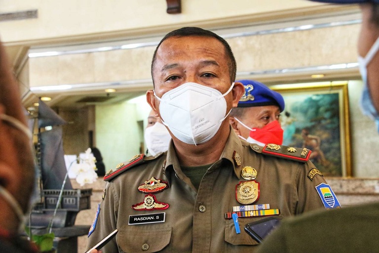 Satpol Pol PP Kota Bandung Giatkan Patroli di beberapa Lokasi Ruang Publik