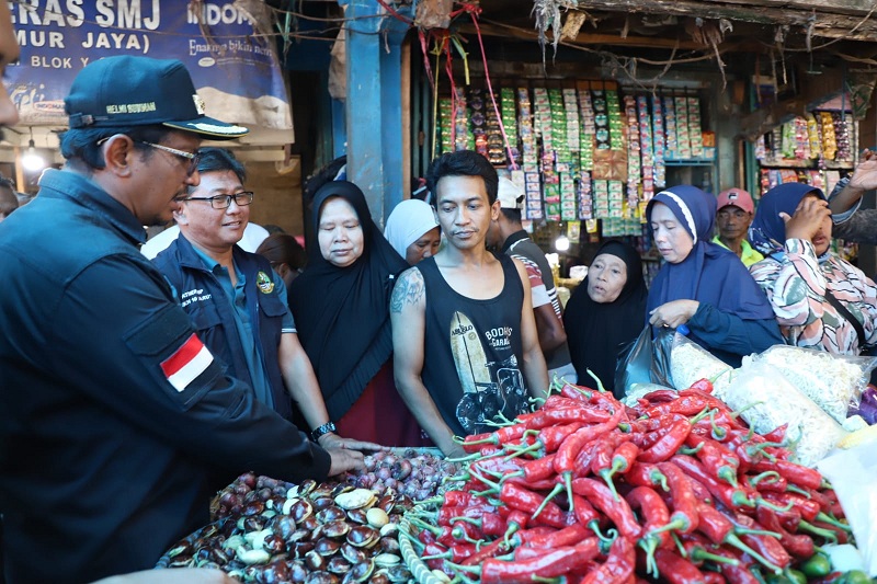 Wabup Garut didampingi Sekda Garut Cek Harga Sembako di Pasar Guntur