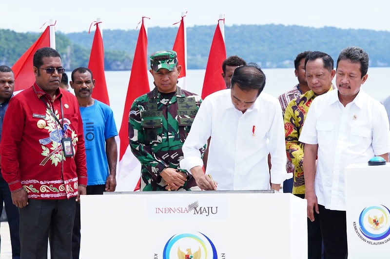 Panglima TNI Dampingi Presiden RI Dalam Acara Puncak Sail Teluk Cenderawasih 2023