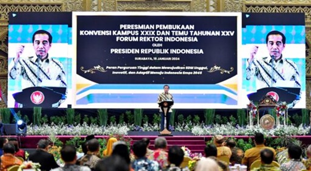 Presiden Jokowi Resmi Membuka Konvensi XXIX dan Temu Tahunan XXV Forum Rektor Indonesia