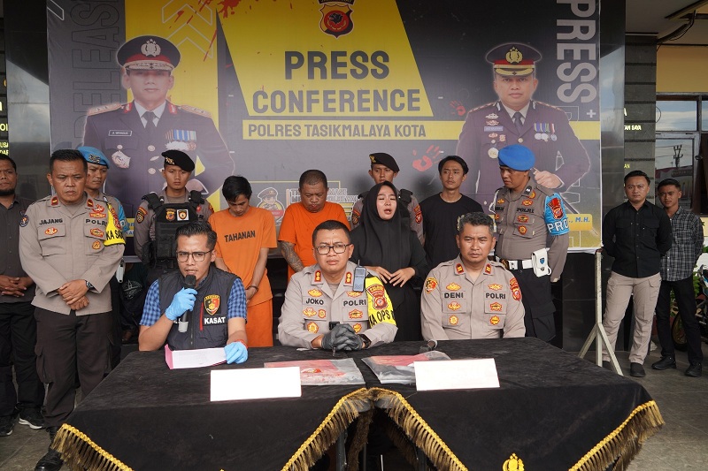 Kapolres Tasikmalaya Kota Pimpin Press Release Kasus Tindak Pidana Pengeroyokan dan Penganiayaan