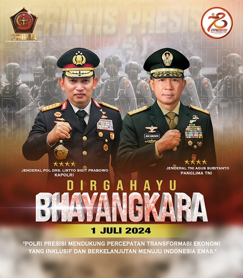 Panglima TNI Jenderal TNI Agus Subiyanto, Mengucapkan Dirgahayu BHAYANGKARA ke 78